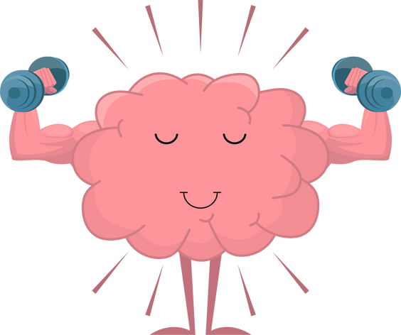 Brain Training Cartoon Illustration 